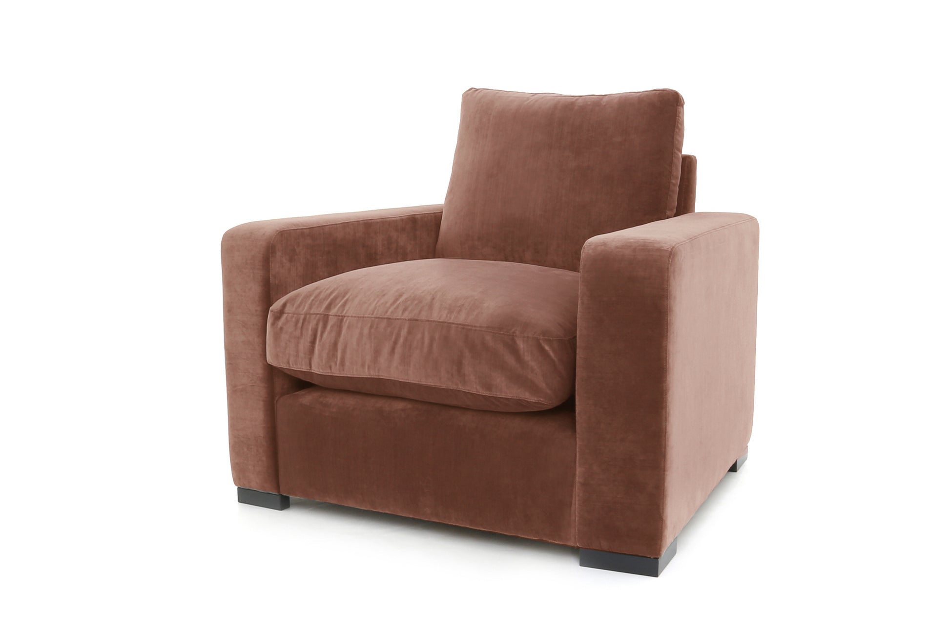 Old Boot Sofas Battersea Armchair in Aged Velvet Rust