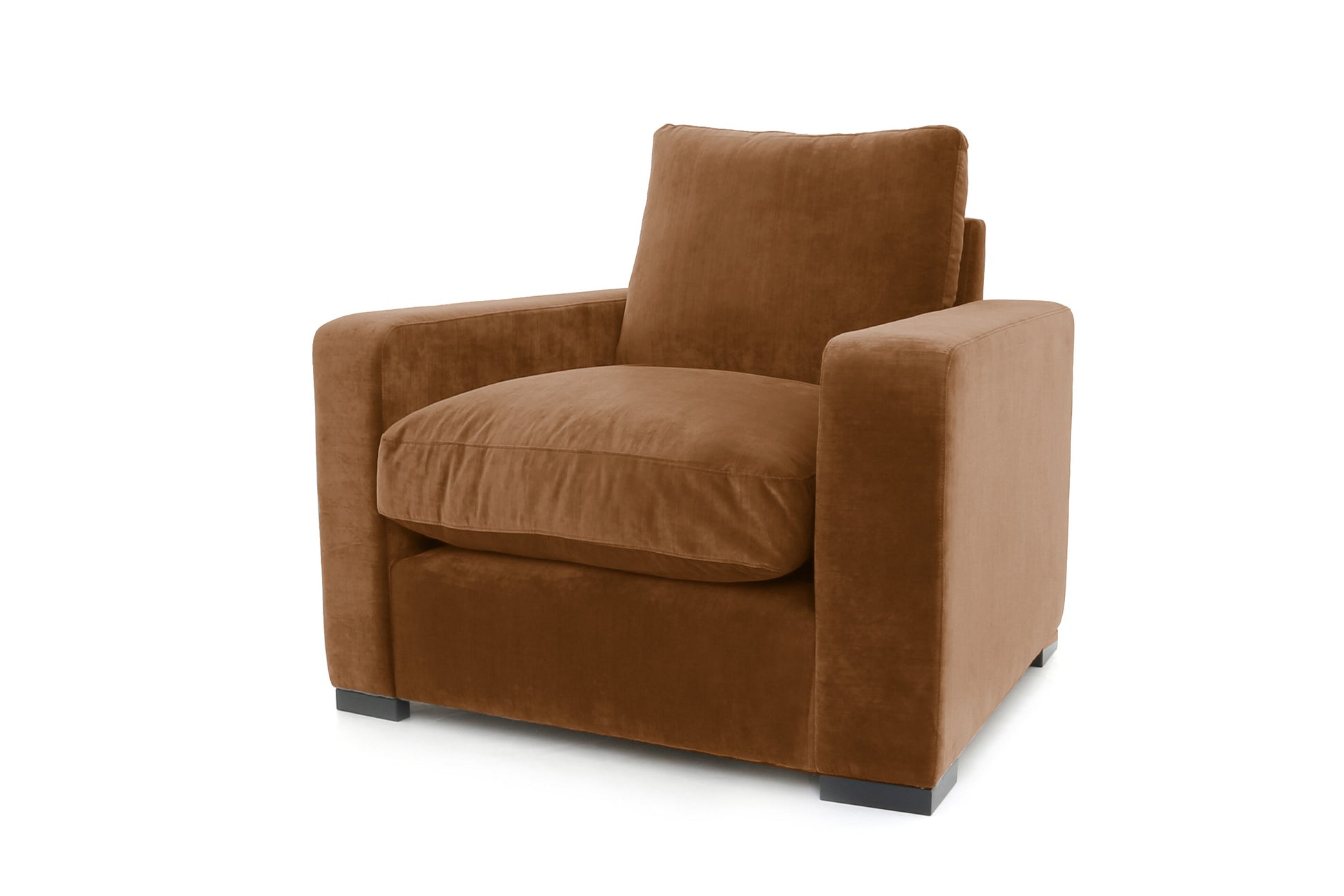 Old Boot Sofas Battersea Armchair in Aged Velvet Turmeric