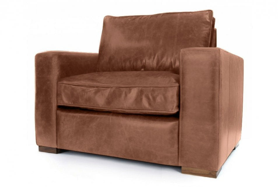 Old Boot Sofas Battersea Armchair Hobnail Leather Mocca