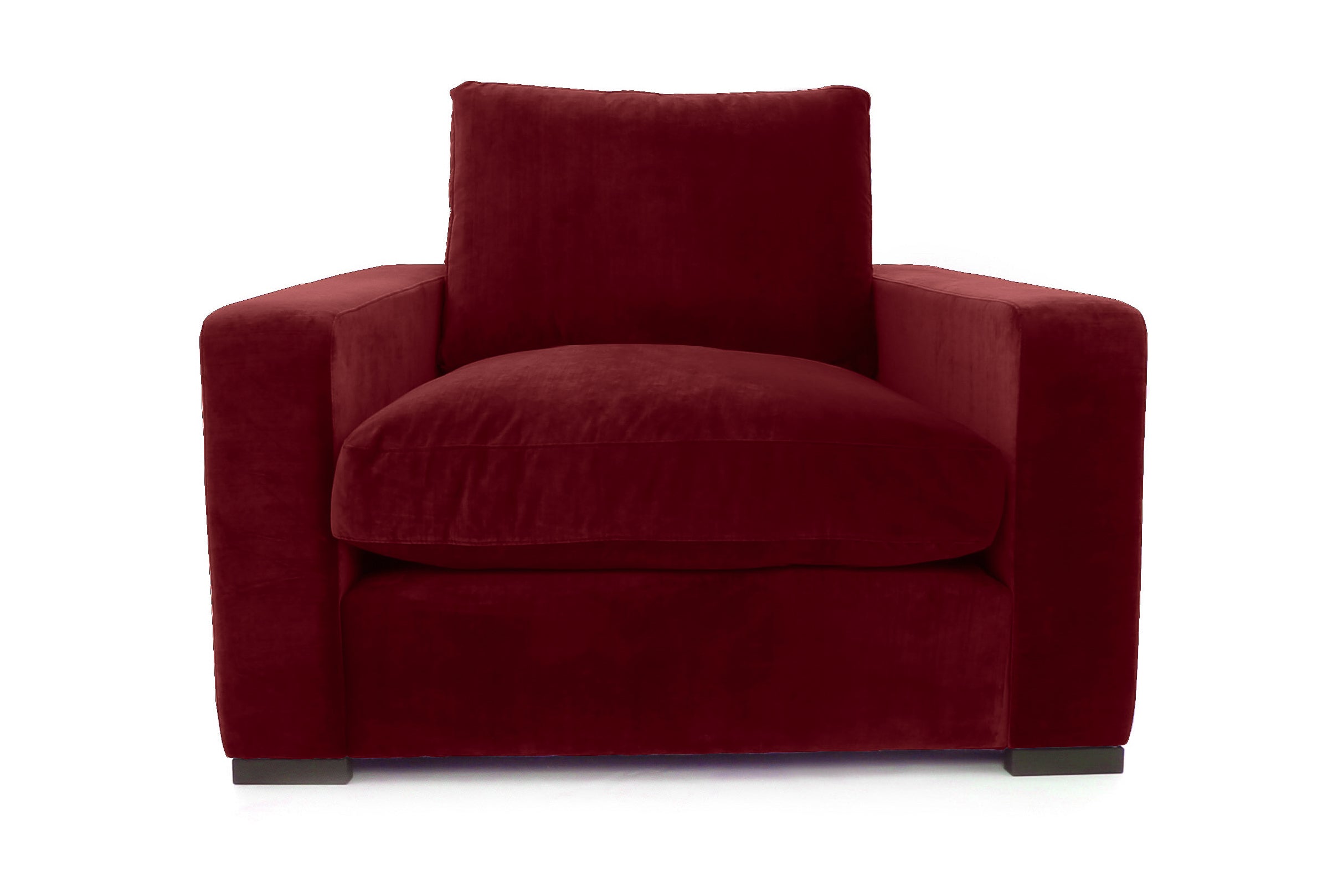 Old Boot Sofas Battersea Armchair in Harmony Velvet Berry