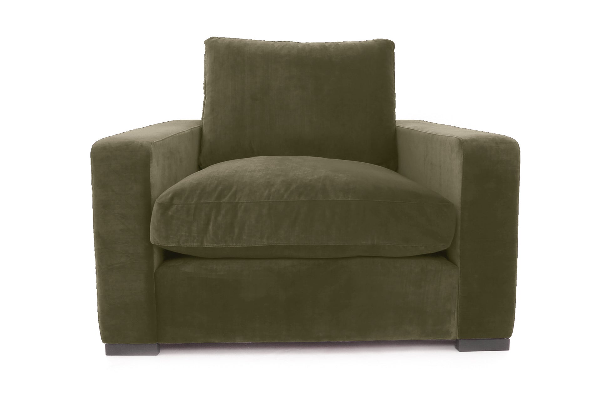 Old Boot Sofas Battersea Armchair in Harmony Velvet Fern