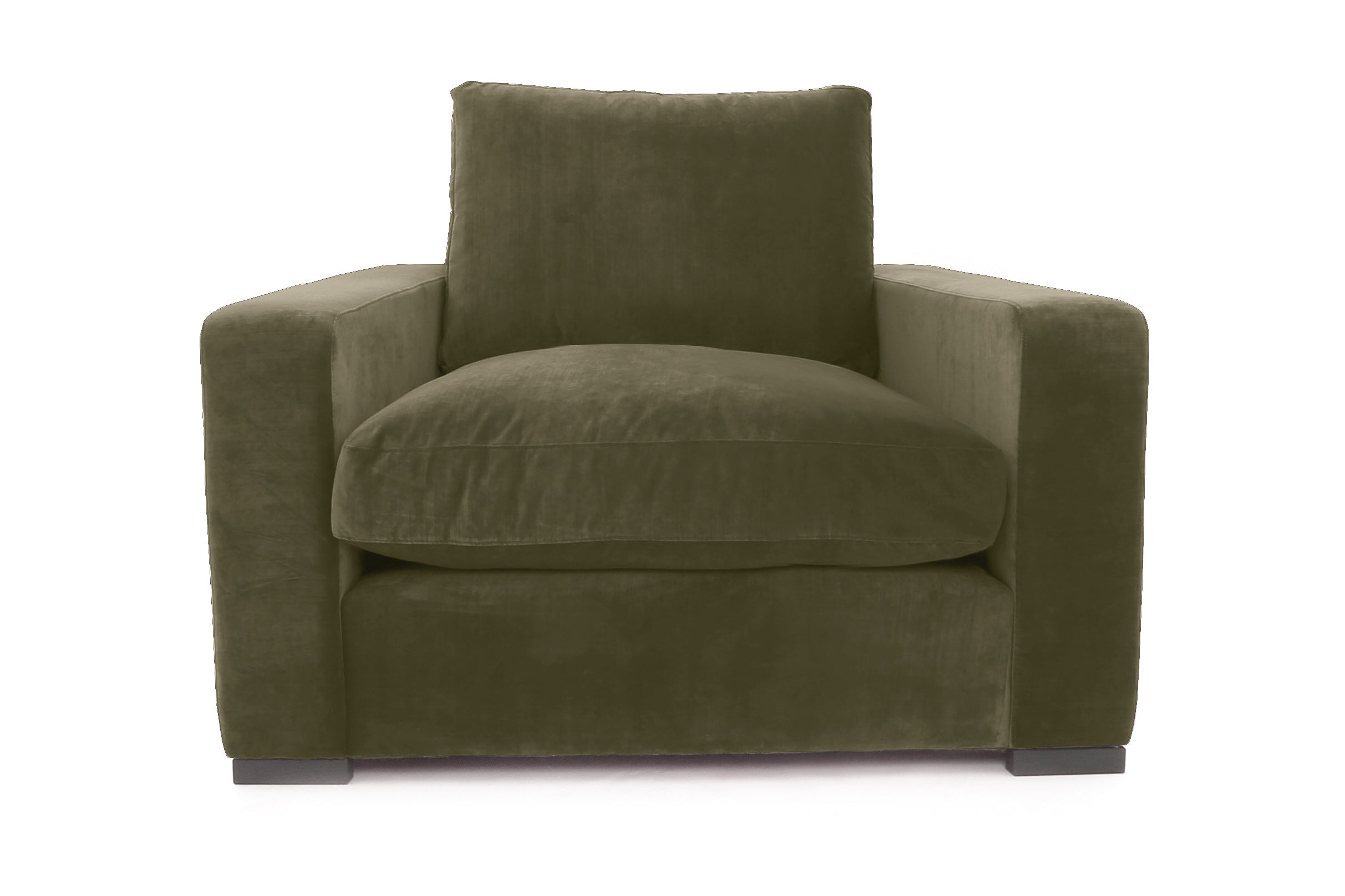 Old Boot Sofas Battersea Armchair in Harmony Velvet Fern