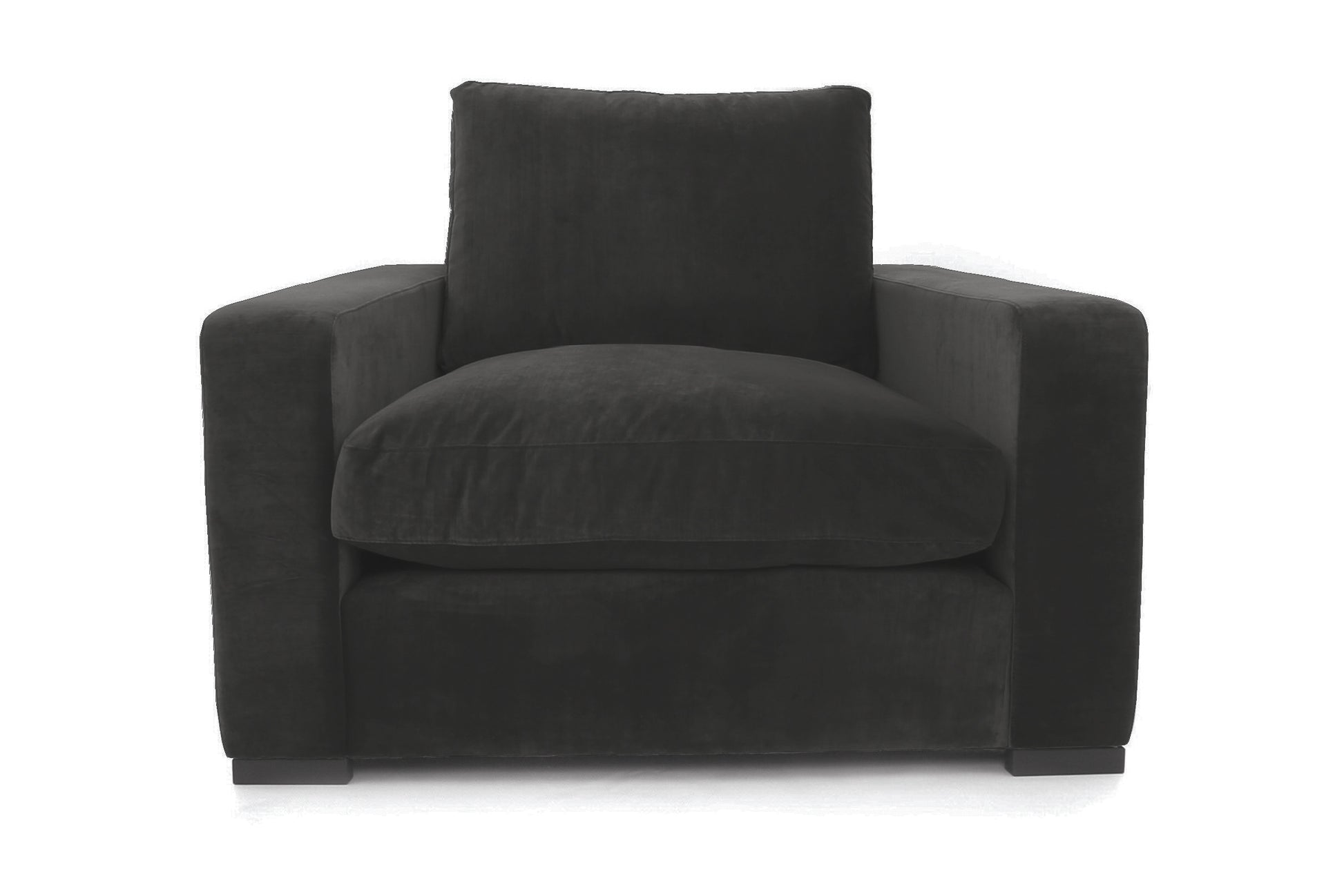 Old Boot Sofas Battersea Armchair in Harmony Velvet Iron