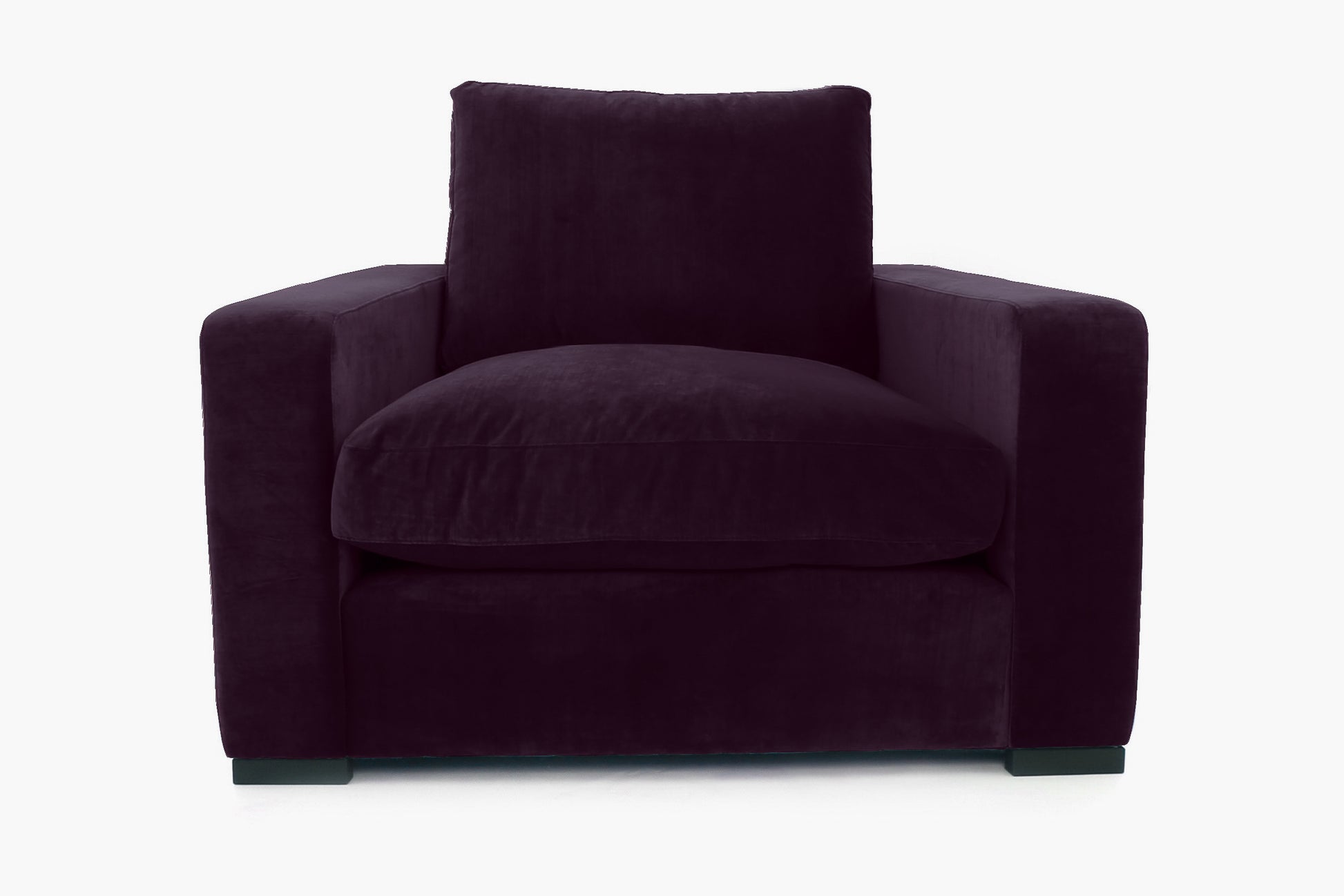 Old Boot Sofas Battersea Armchair in Harmony Velvet Mulberry