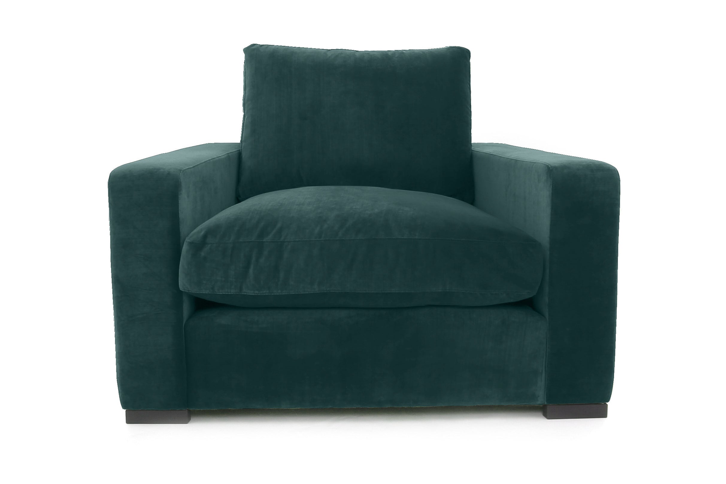 Old Boot Sofas Battersea Armchair in Harmony Velvet Peacock