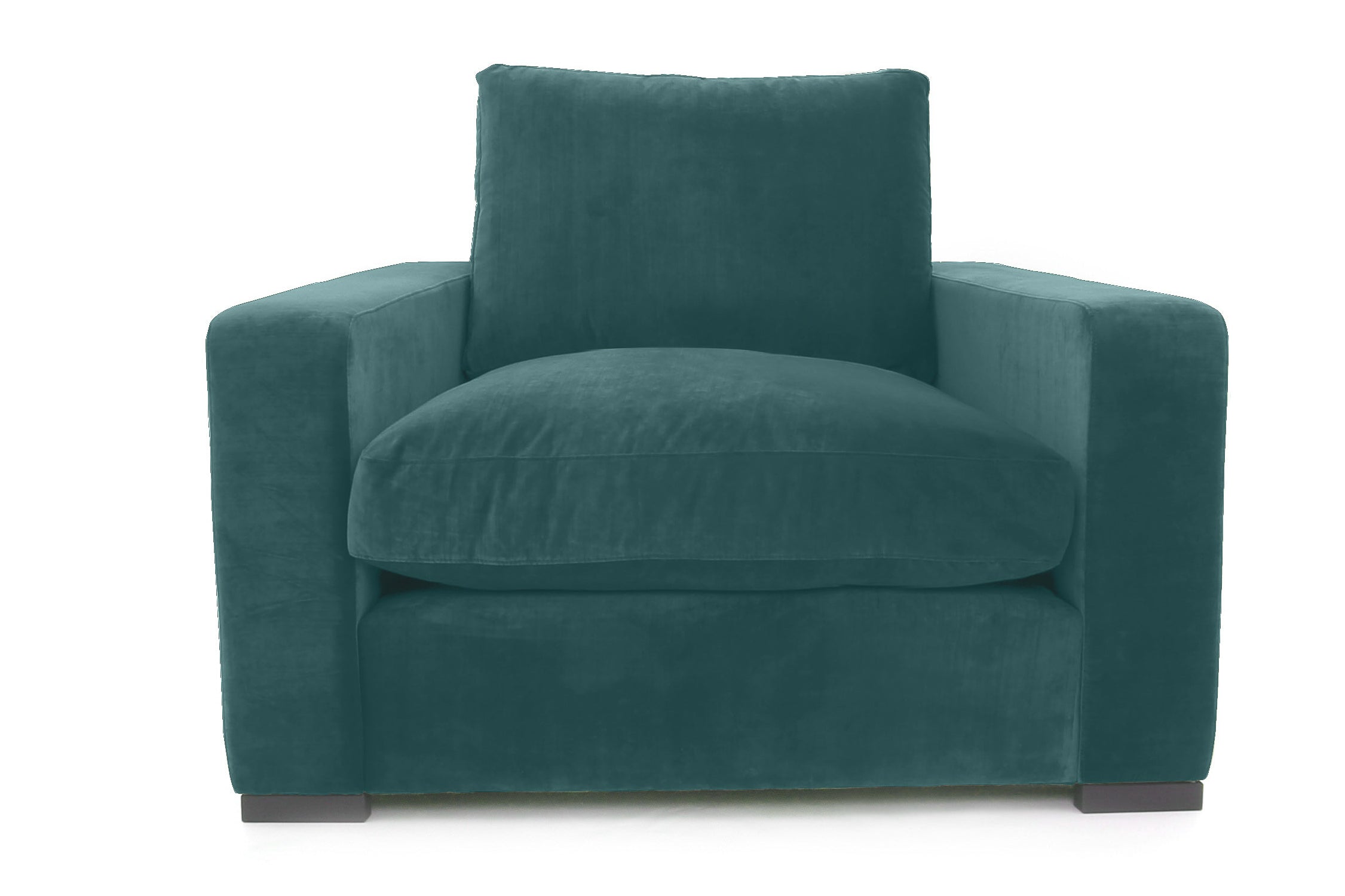 Old Boot Sofas Battersea Armchair in Lazy Linen Kingfisher
