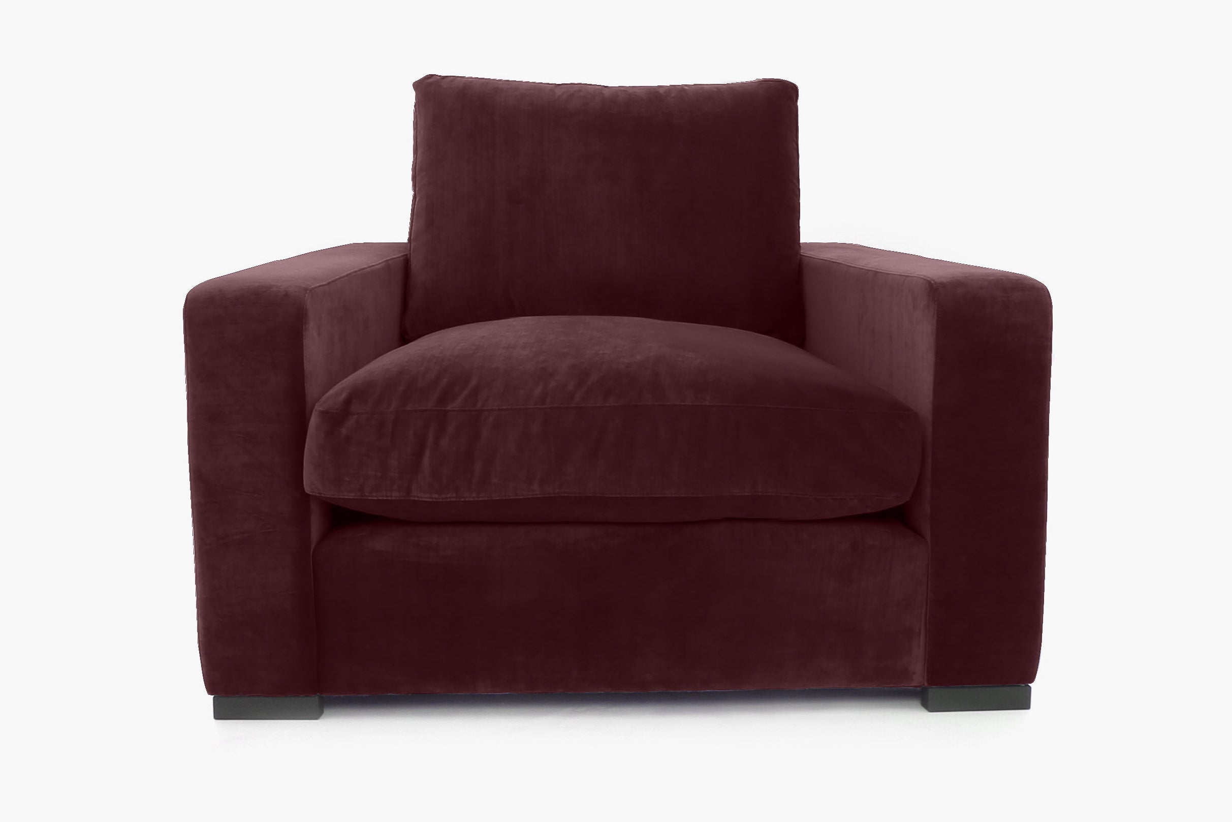 Old Boot Sofas Battersea Armchair in Mellow Fabric Amethyst