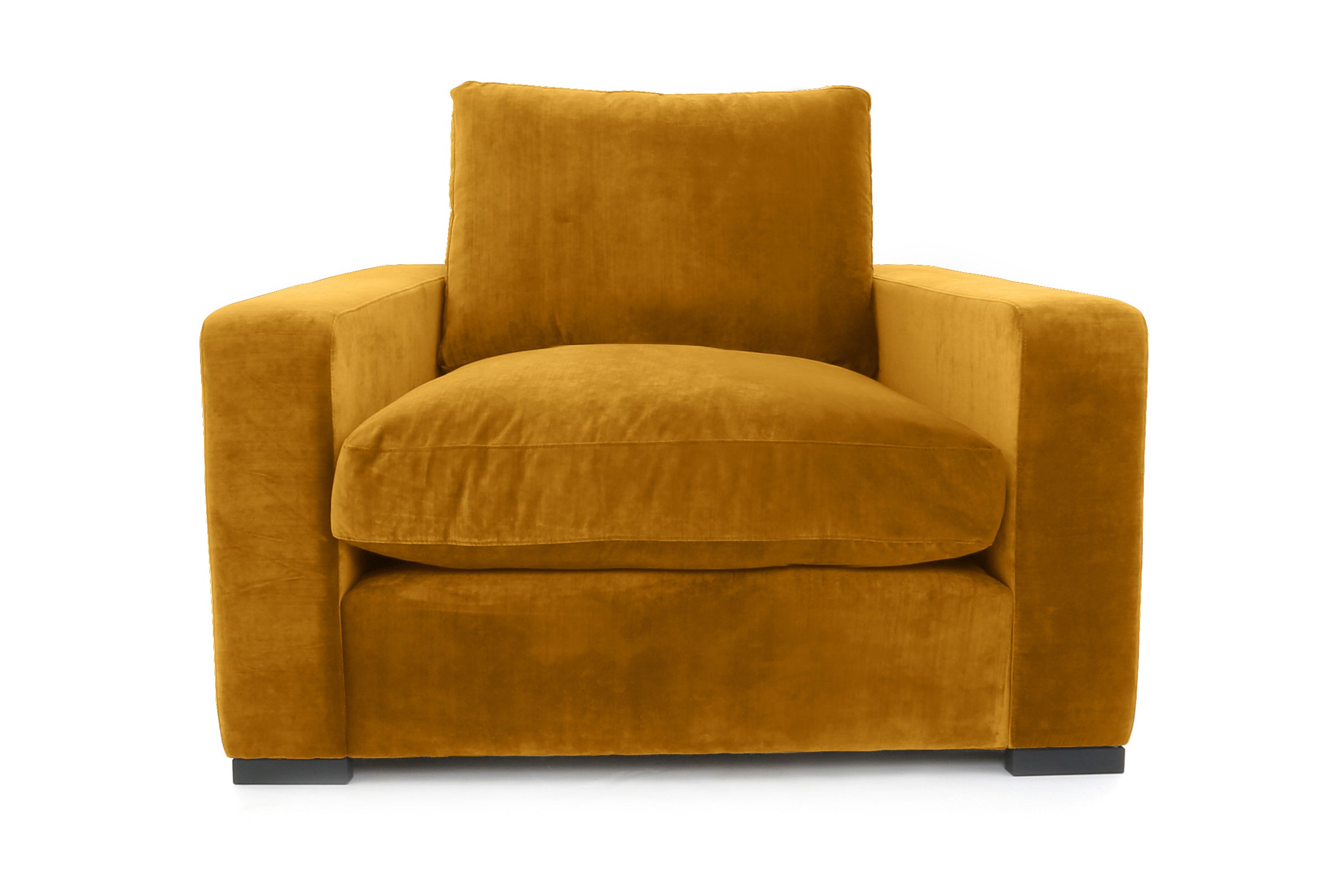 Old Boot Sofas Battersea Armchair in Mellow Fabric Gold