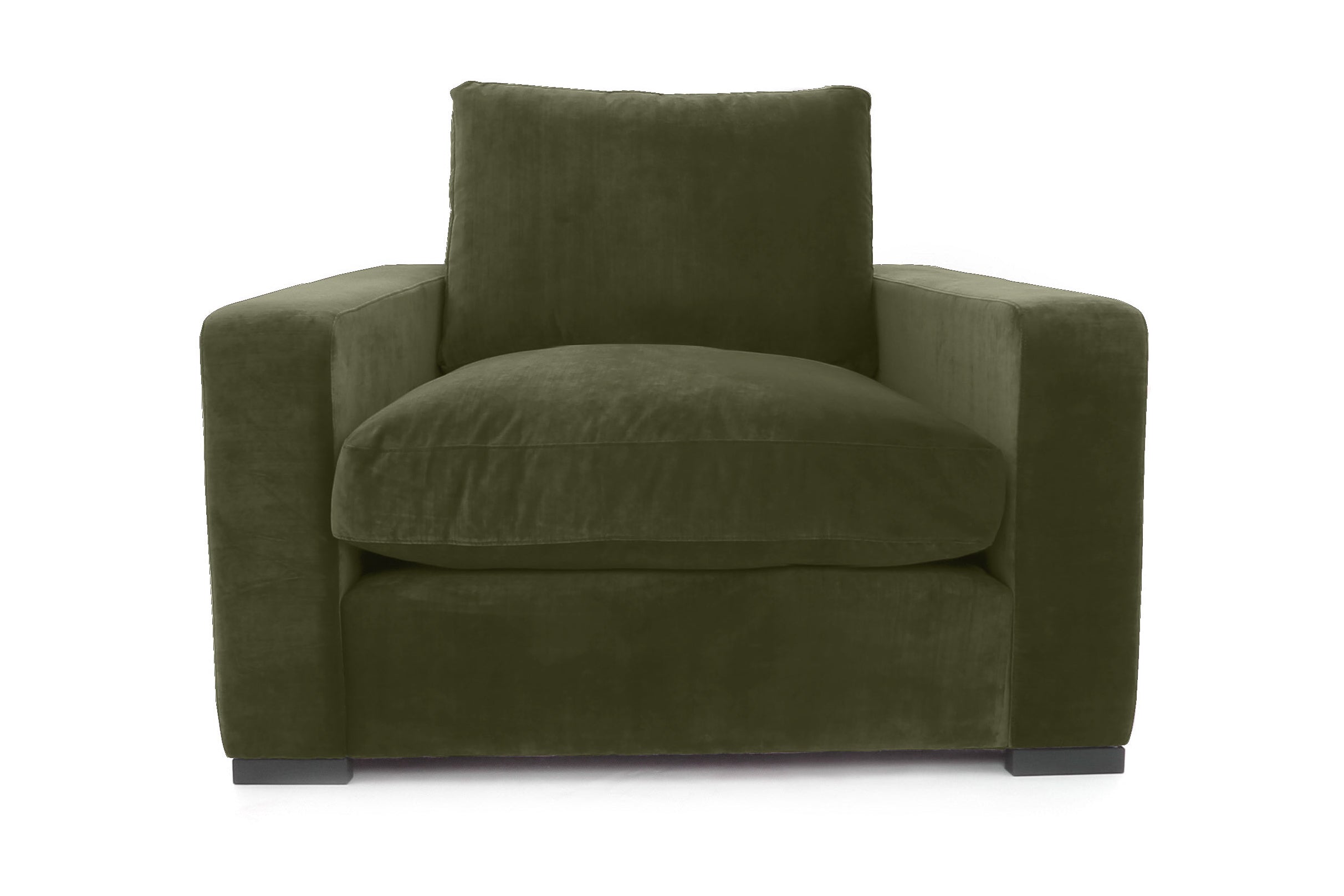 Old Boot Sofas Battersea Armchair in Mellow Fabric Moss