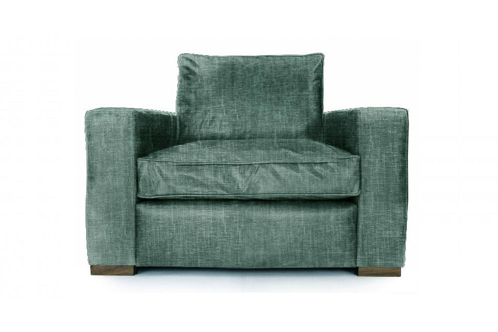 Old Boot Sofas Battersea Armchair in Shabby Velvet Bottle