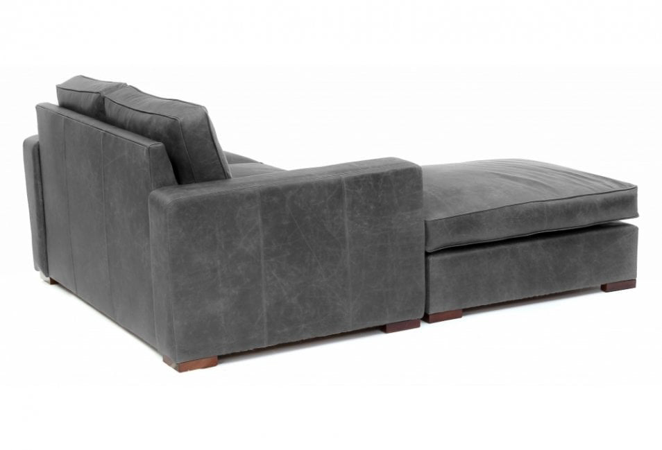 Old Boot Sofas Battersea Medium Left Hand Chaise in Vintage Leather Slate