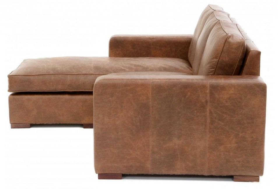 Old Boot Sofas Battersea Medium Left Hand Chaise in Vintage Leather Tan