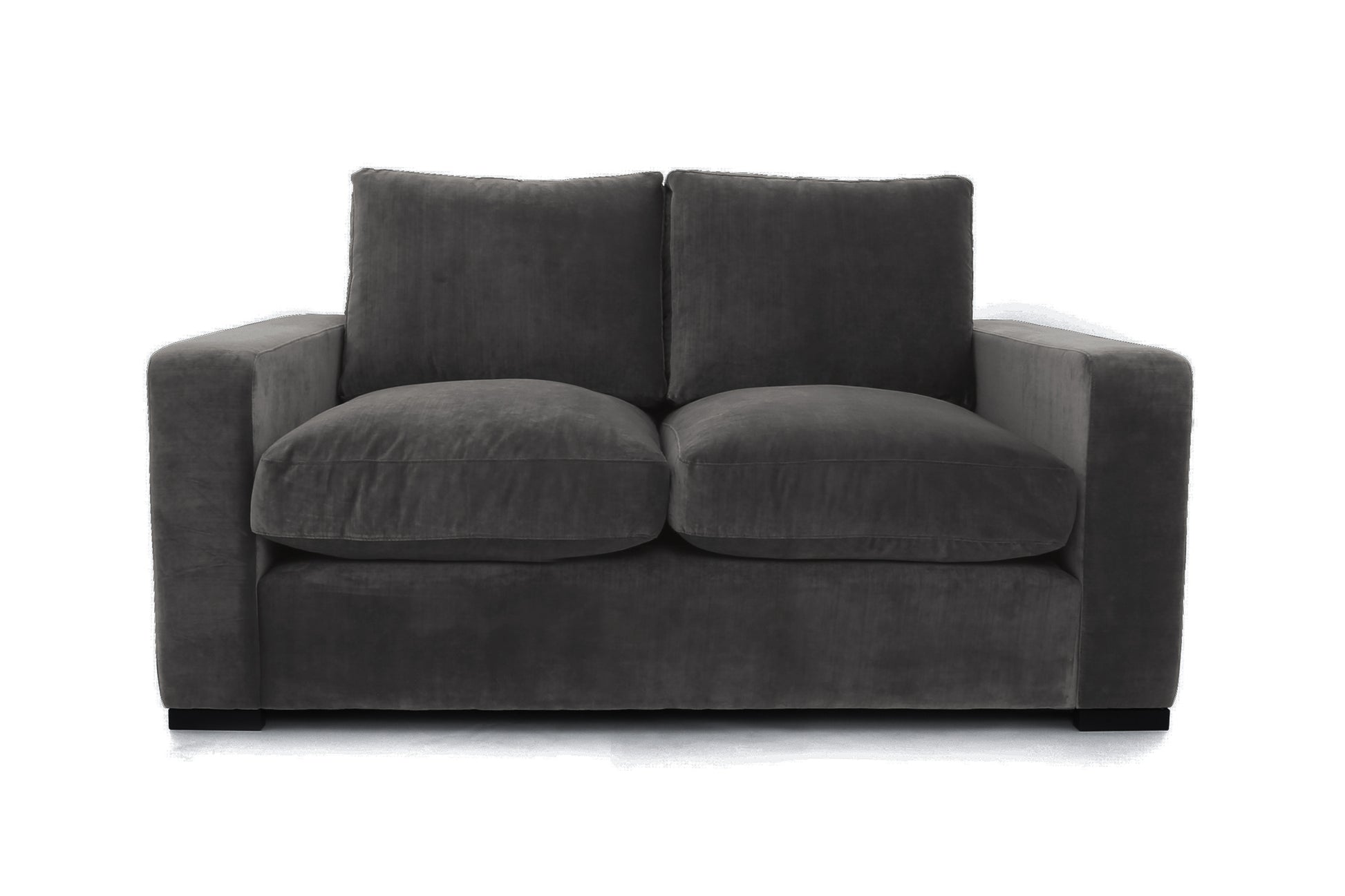 Old Boot Sofas Battersea Small 2 Seater Sofa in Harmony Velvet Iron