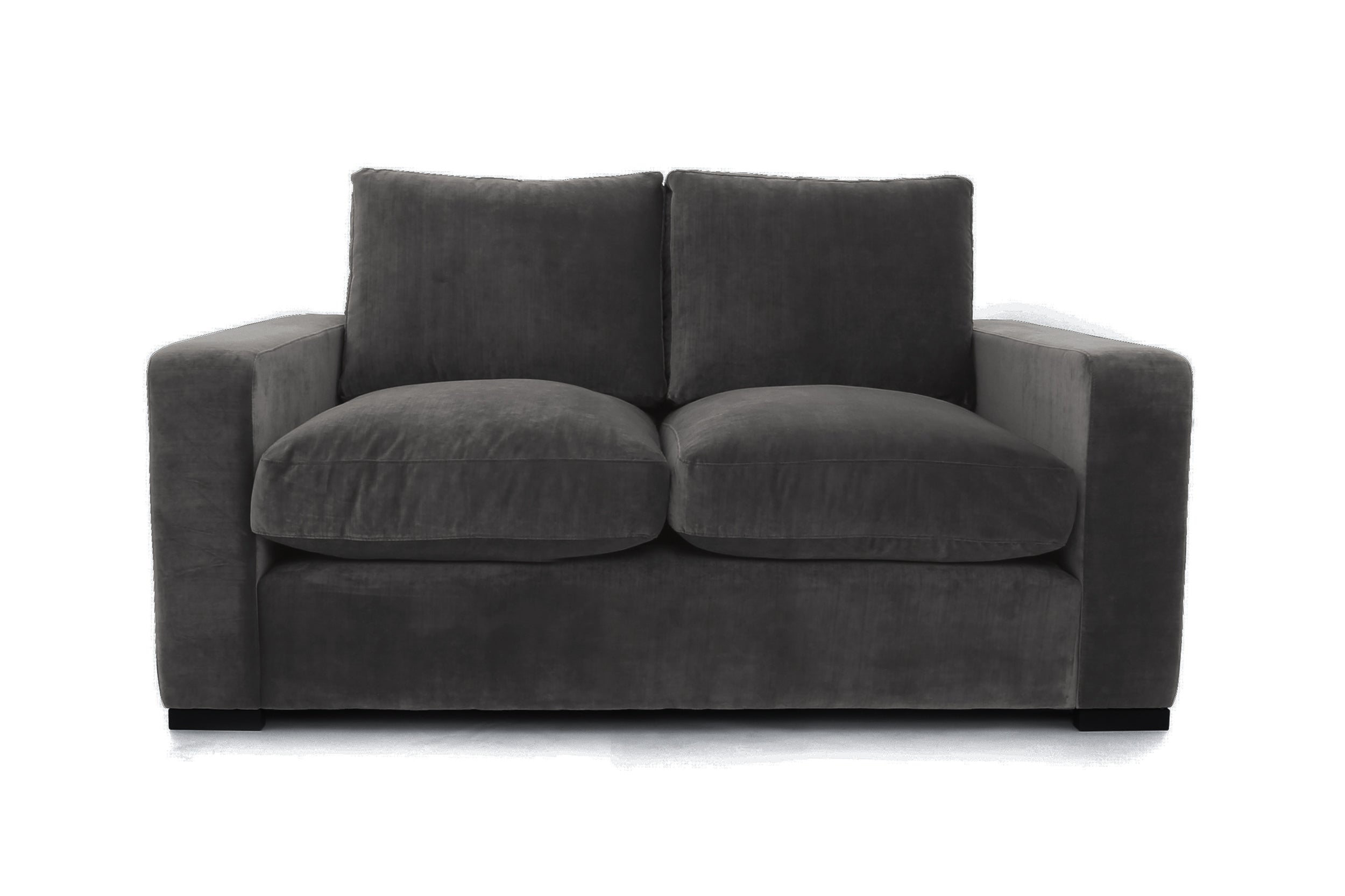 Old Boot Sofas Battersea Small 2 Seater Sofa in Harmony Velvet Iron