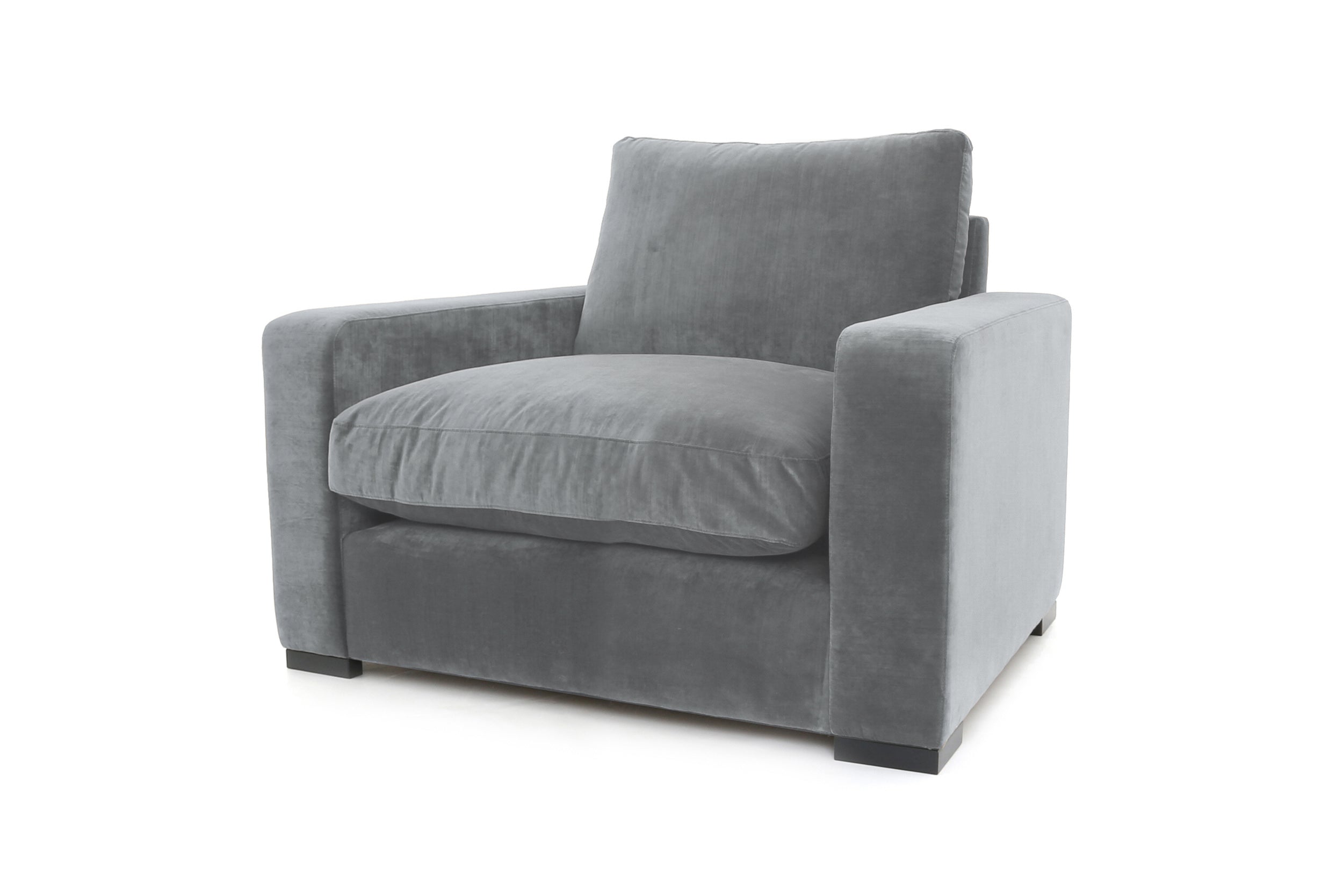 Old Boot Sofas Battersea Love Seat in Aged Velvet Ash