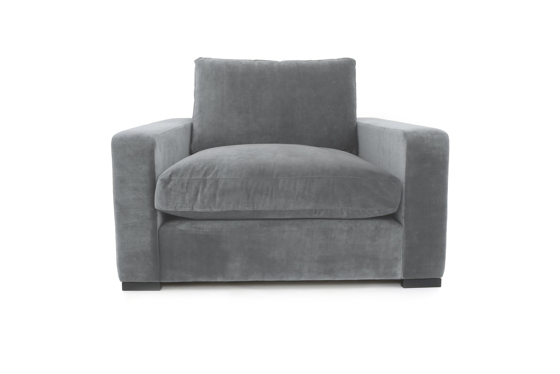 Old Boot Sofas Battersea Love Seat in Aged Velvet Ash