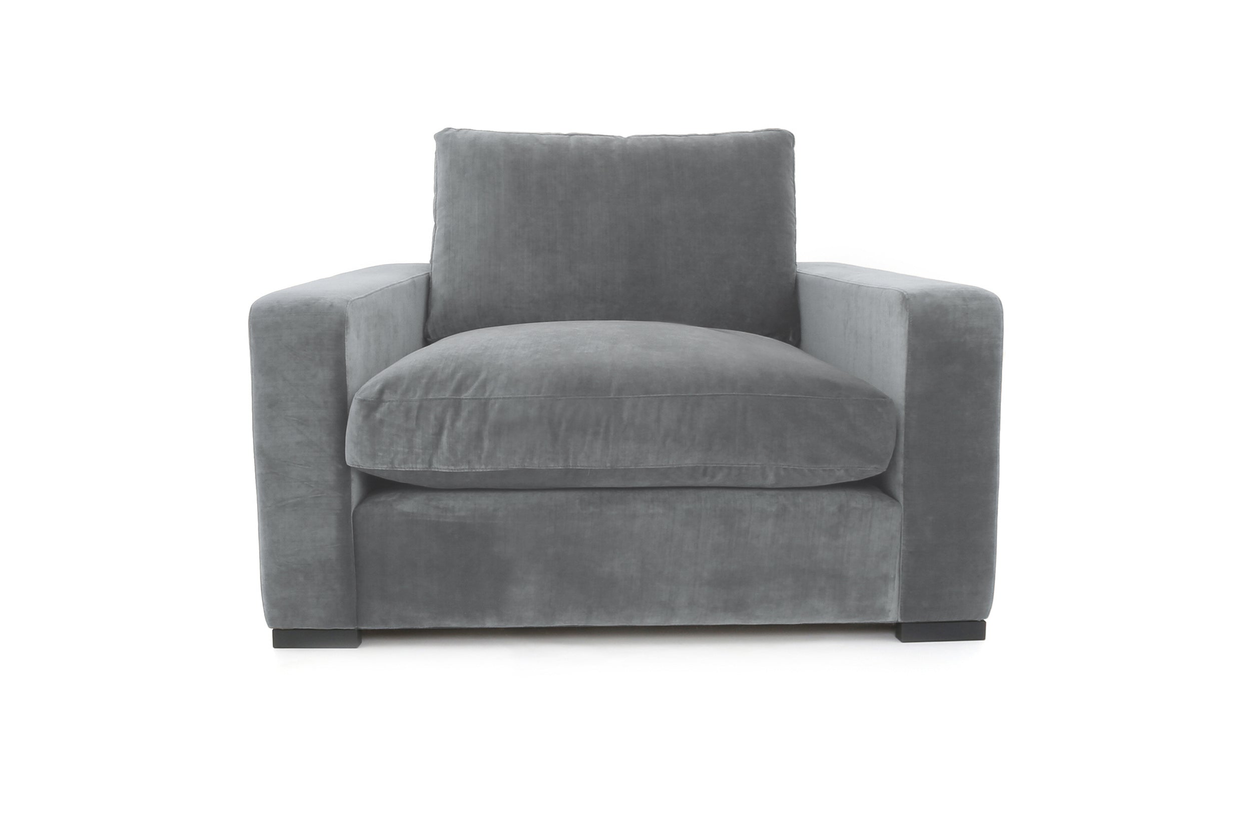 Old Boot Sofas Battersea Love Seat in Aged Velvet Ash