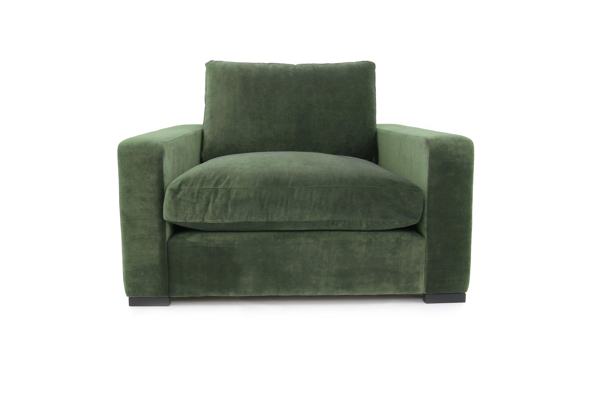 Old Boot Sofas Battersea Love Seat in Aged Velvet Conifer
