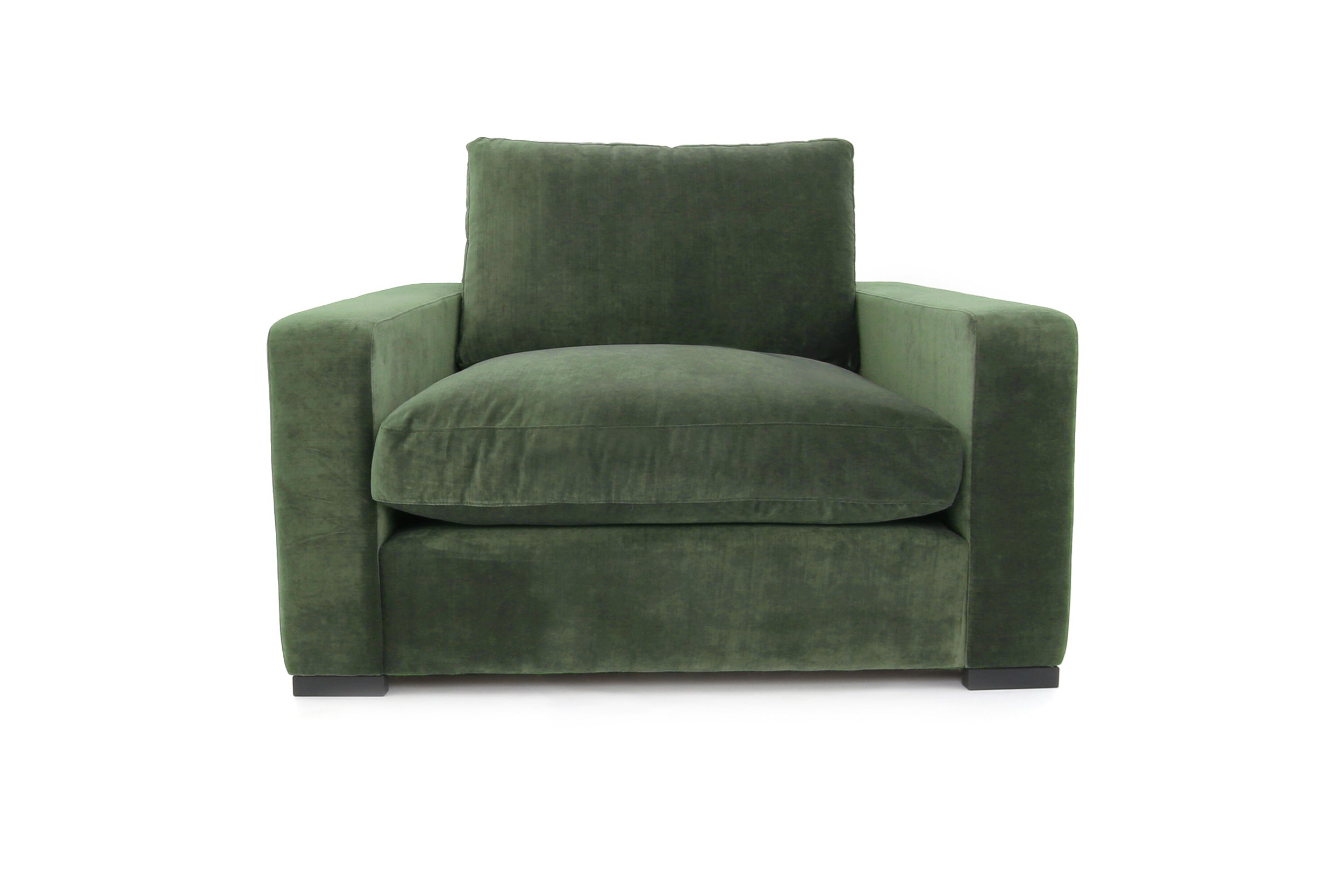 Old Boot Sofas Battersea Love Seat in Aged Velvet Conifer