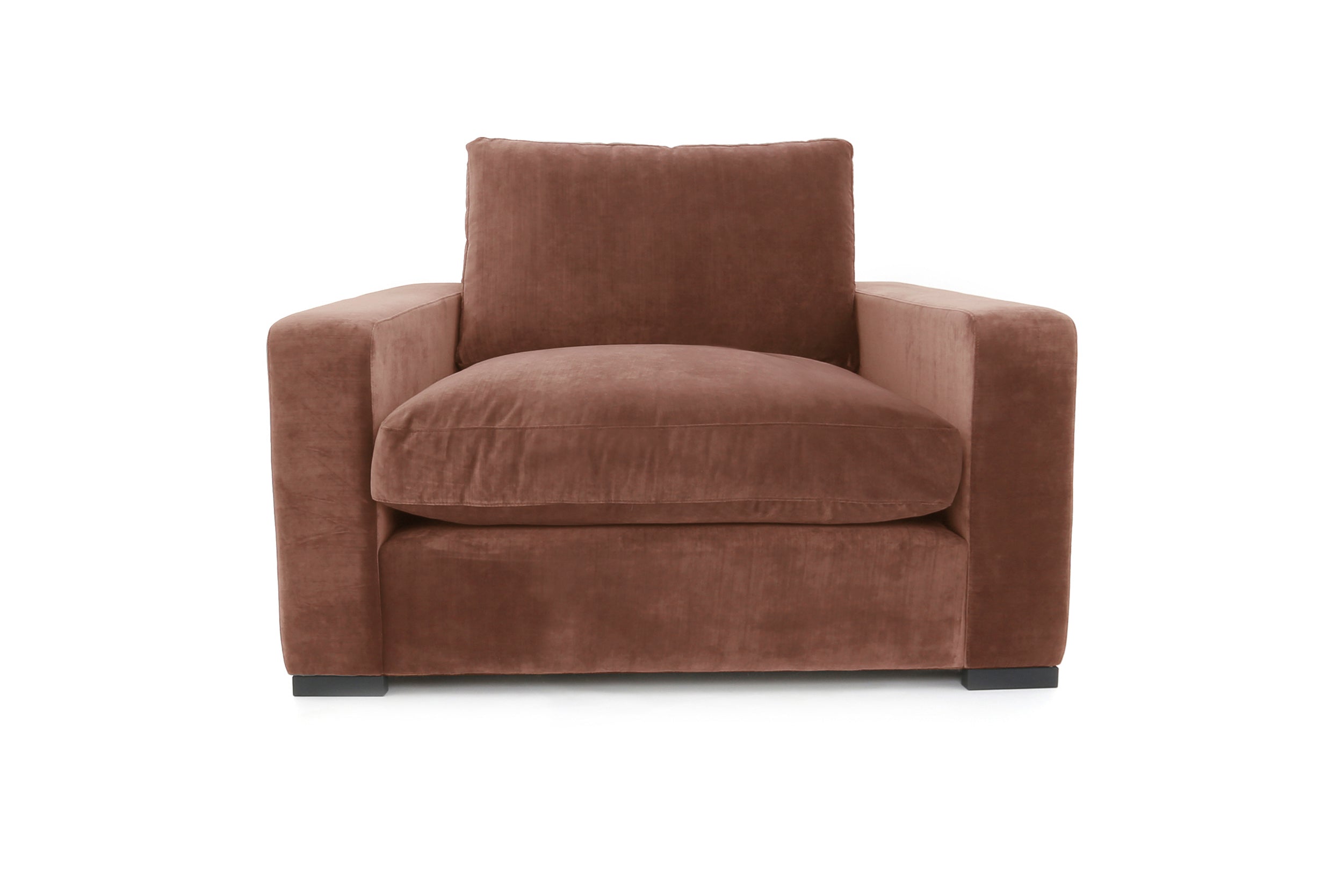 Old Boot Sofas Battersea Love Seat in Aged Velvet Rust