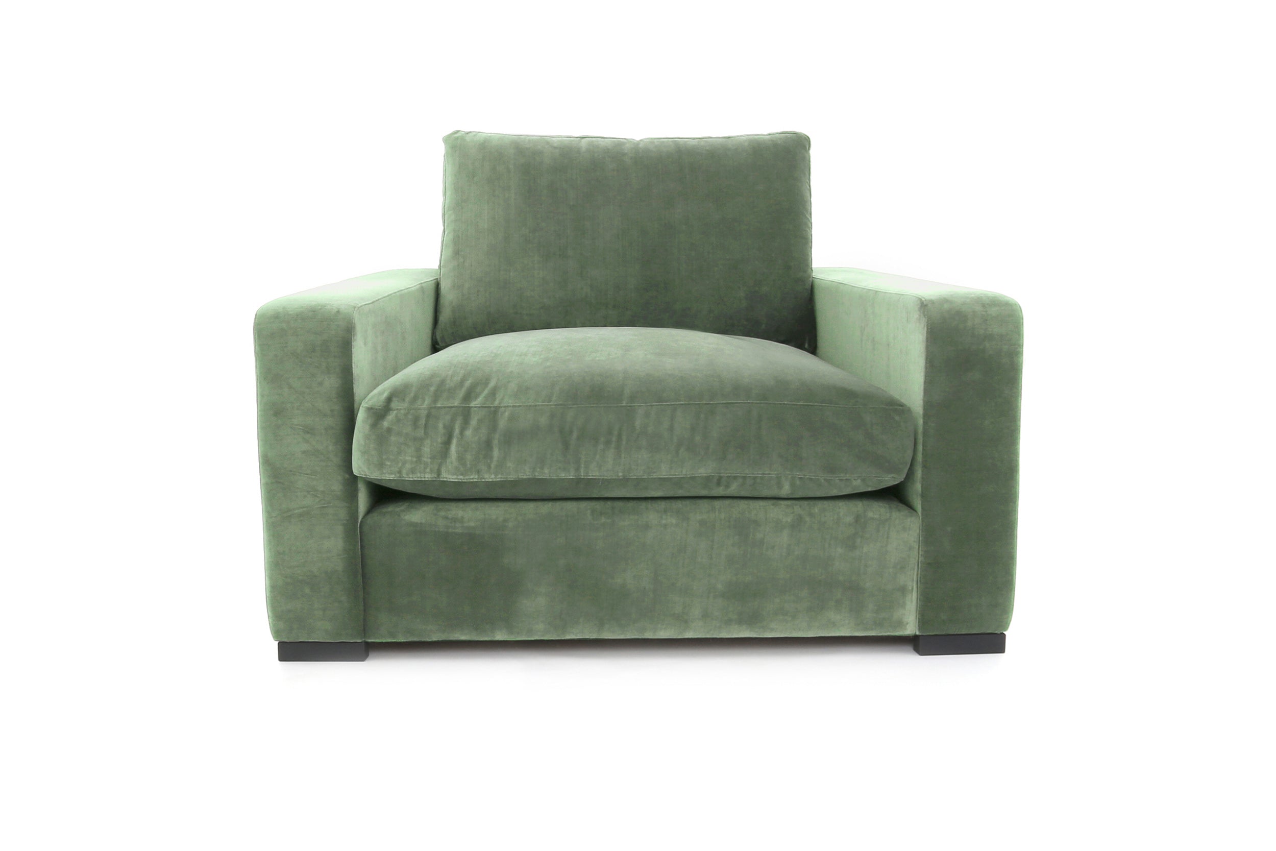 Old Boot Sofas Battersea Love Seat in Aged Velvet Seaglass