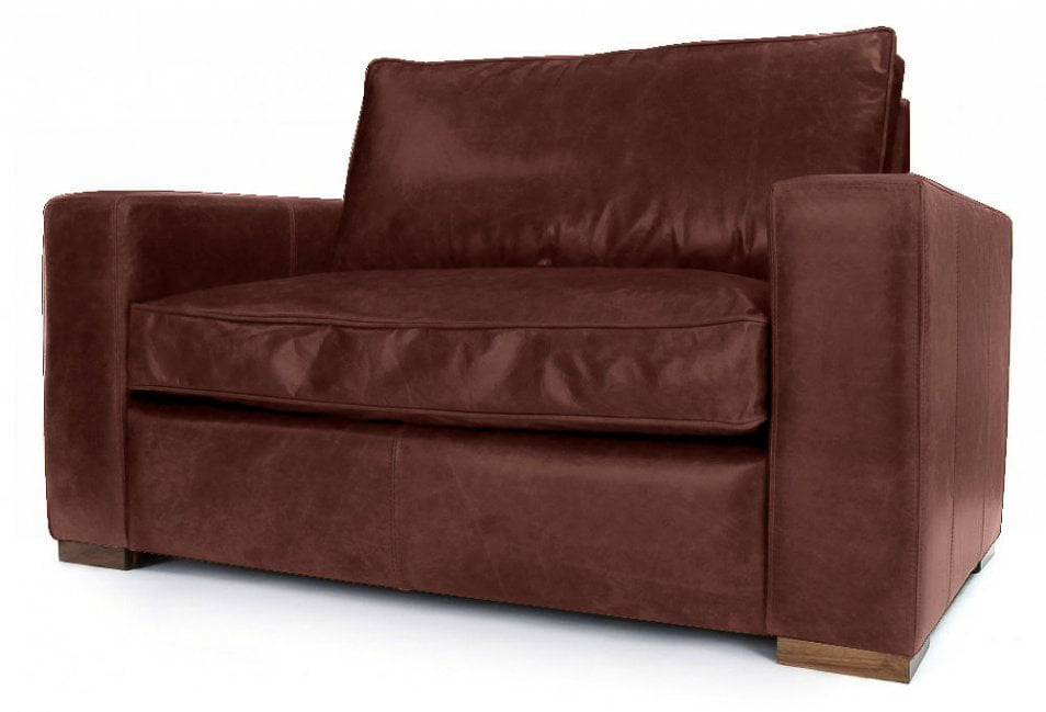 Old Boot Sofas Battersea Love Seat Hobnail Leather Conker