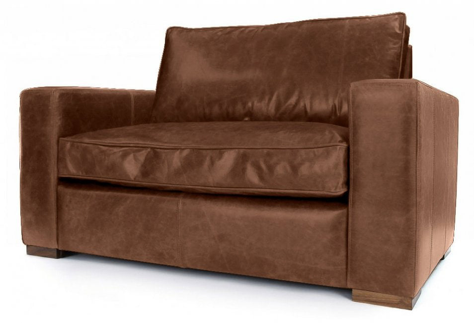 Old Boot Sofas Battersea Love Seat Hobnail Leather Mocca
