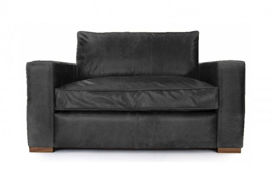 Old Boot Sofas Battersea Love Seat Hobnail Leather Graphite