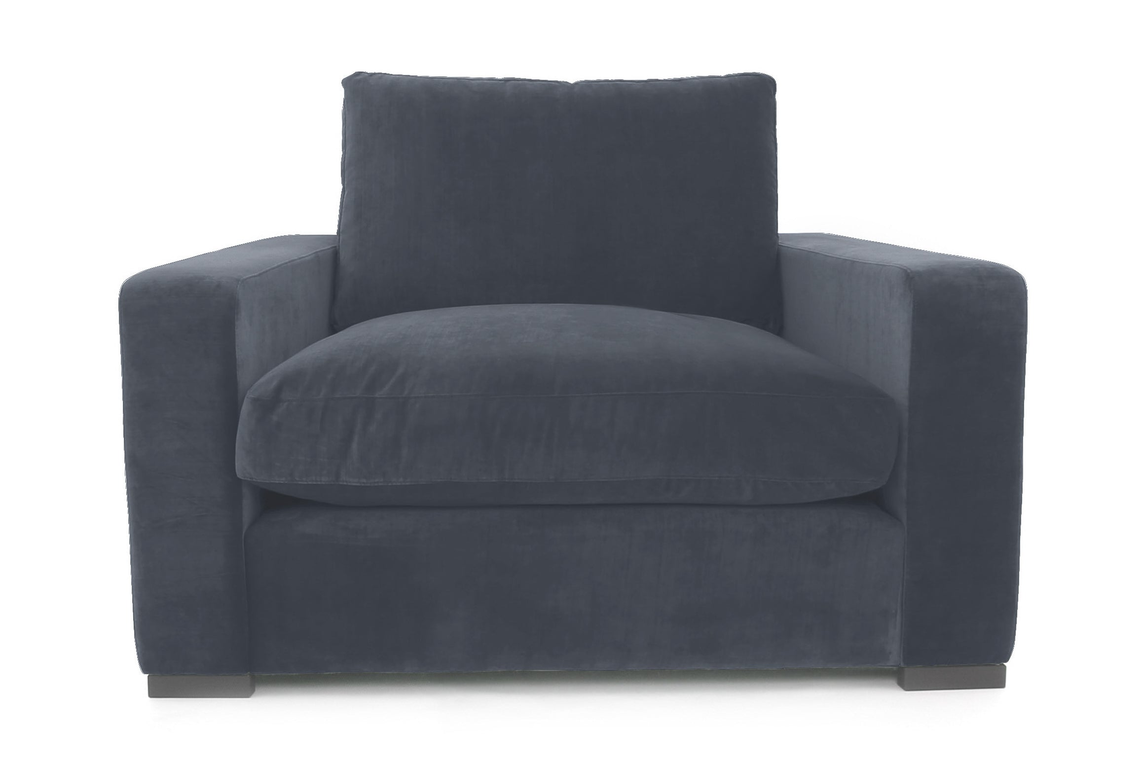 Old Boot Sofas Battersea Love Seat in Lazy Linen Battleship