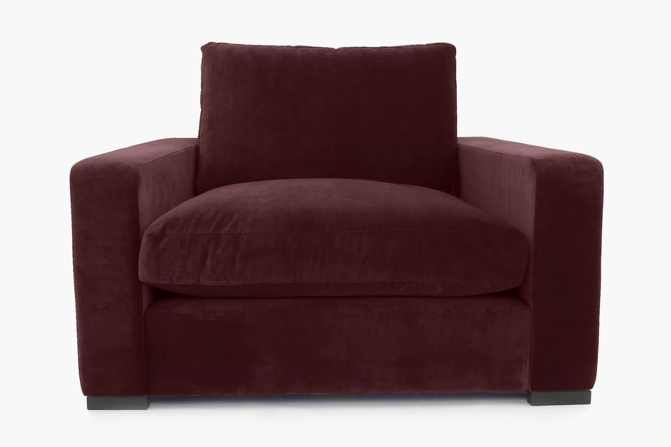Old Boot Sofas Battersea Love Seat in Mellow Fabric Amethyst