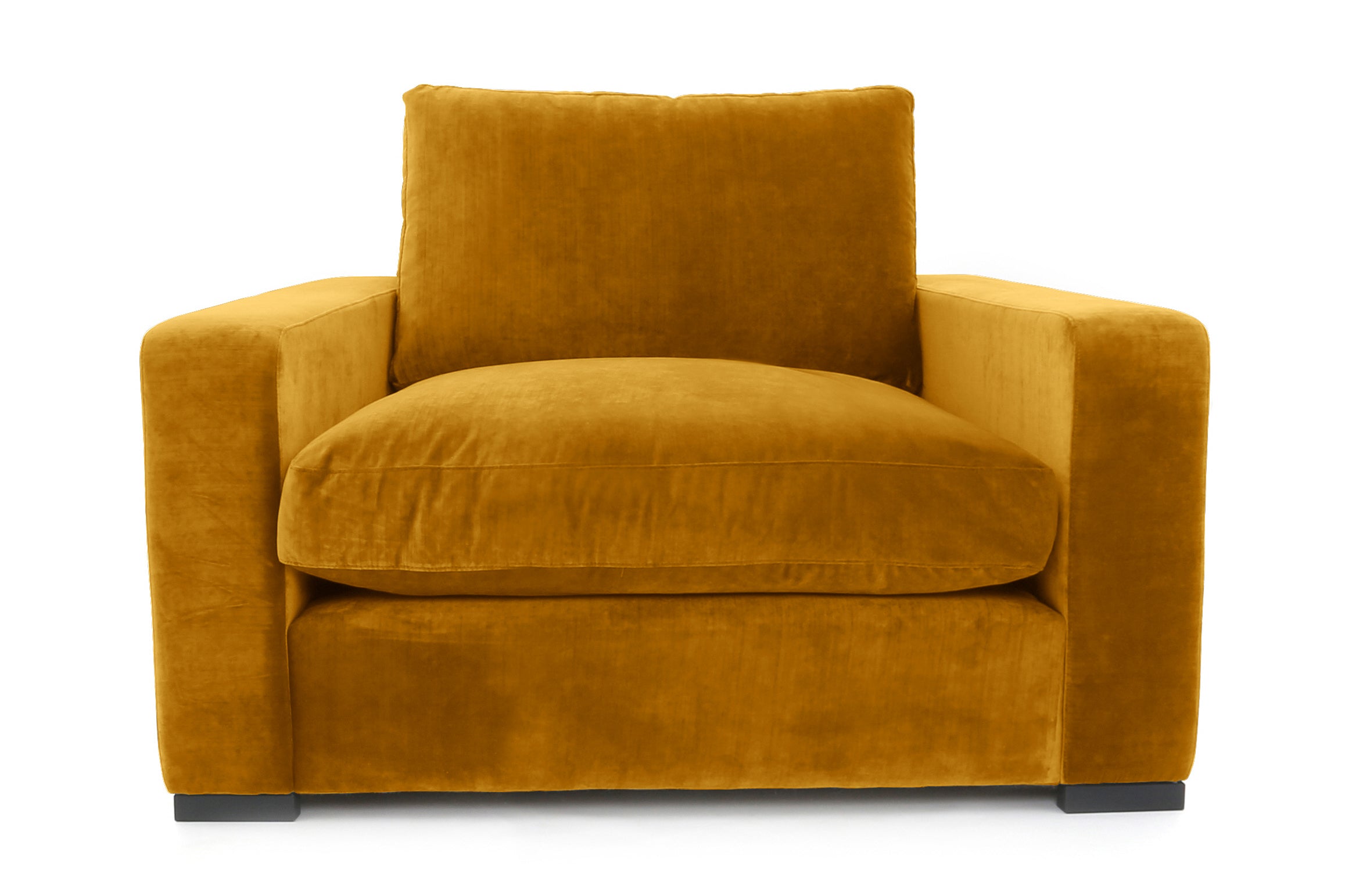 Old Boot Sofas Battersea Love Seat in Mellow Fabric Gold