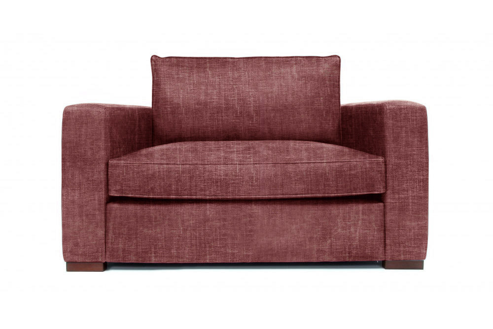 Old Boot Sofas Battersea Love Seat in Shabby Velvet Burgundy