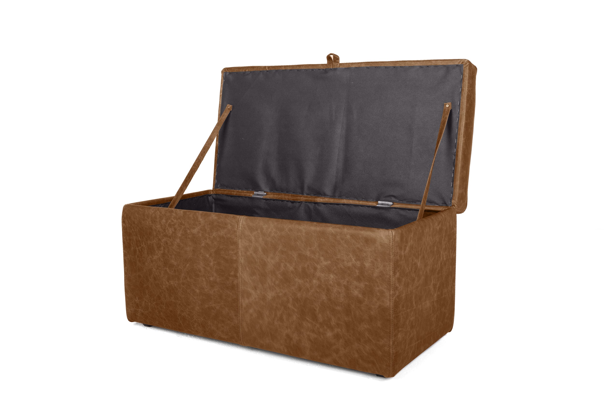 Old Boot Sofas Blanket Box Midi Footstool in Hobnail Leather Lush