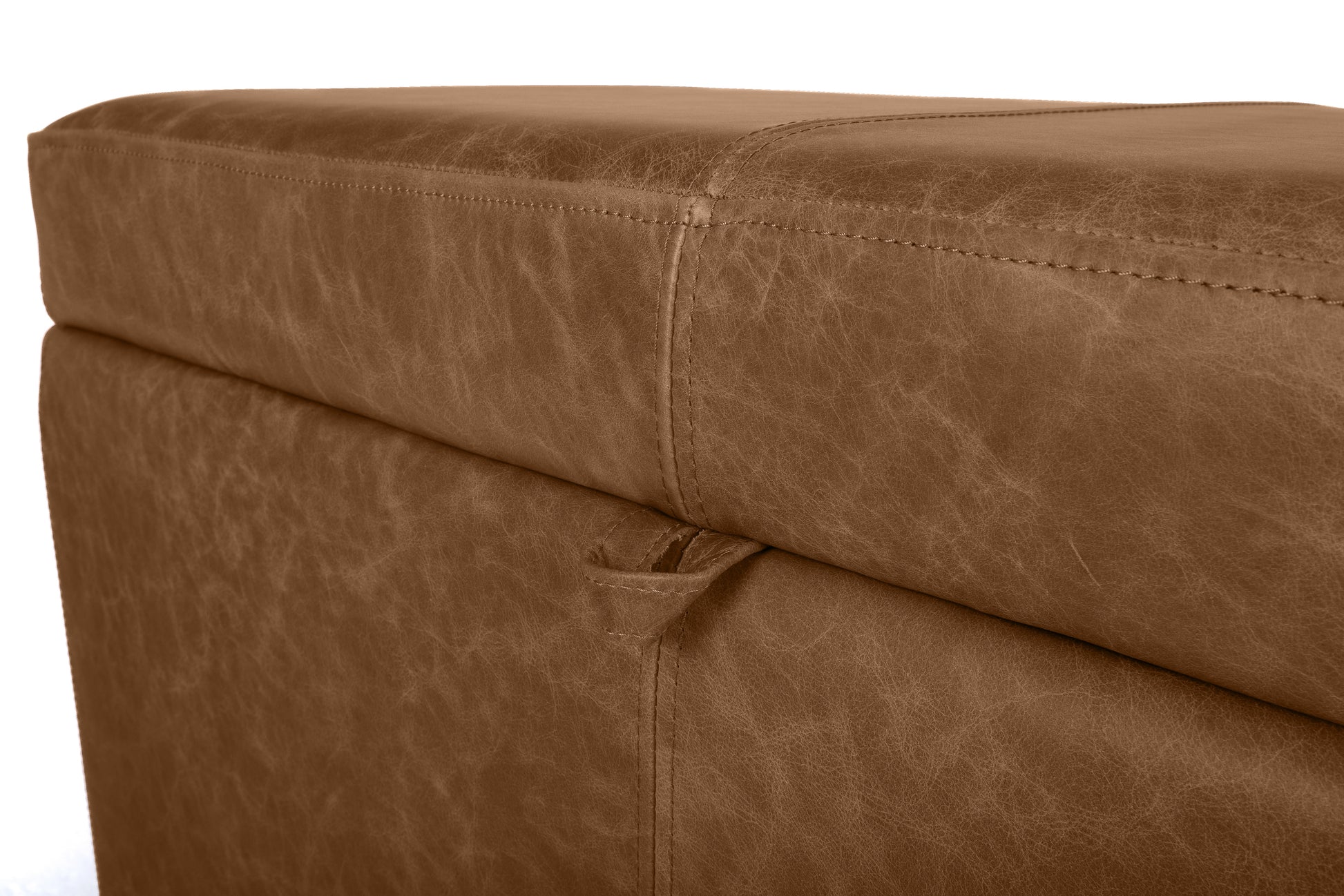 Old Boot Sofas Blanket Box Midi Footstool in Hobnail Leather Lush