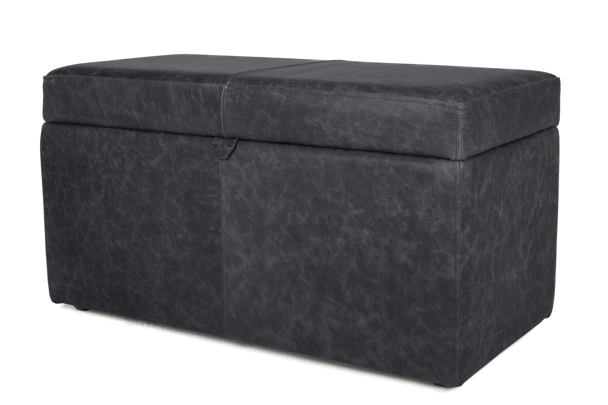 Old Boot Sofas Blanket Box Footstool Hobnail Leather Graphite