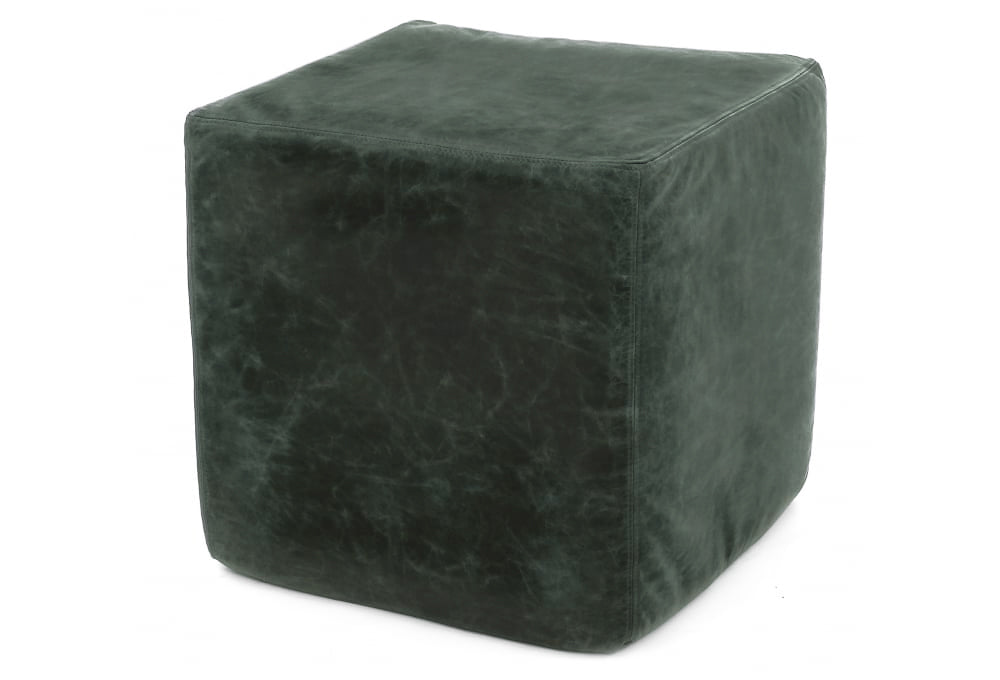 Leather Block Footstool