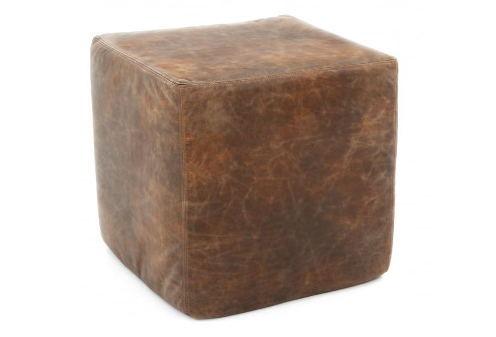 Old Boot Sofas Block Footstool Footstool Vintage Leather Brown