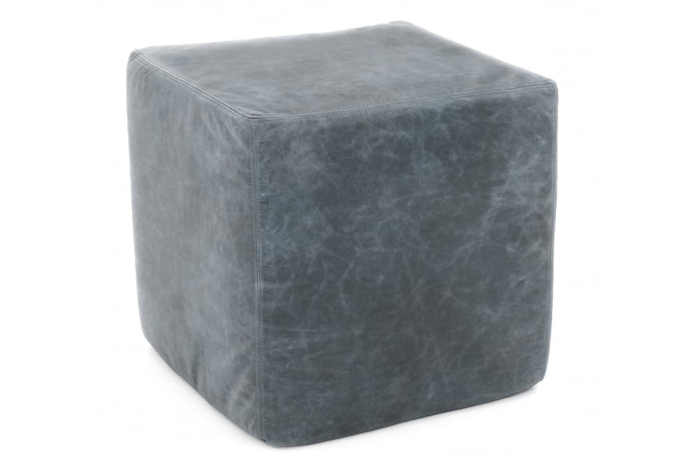 Old Boot Sofas Block Footstool Footstool Vintage Leather Grey
