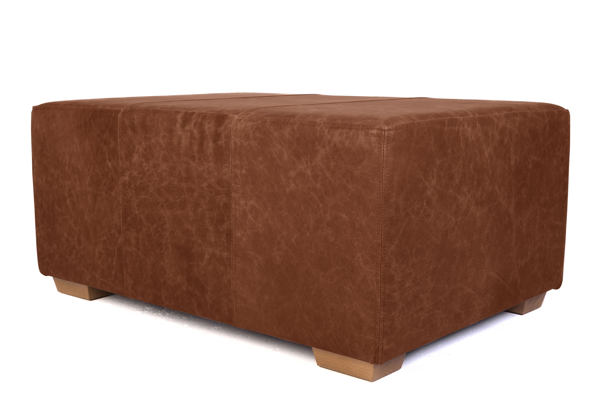 Old Boot Sofas Big One Footstool Footstool Hobnail Leather Mocca
