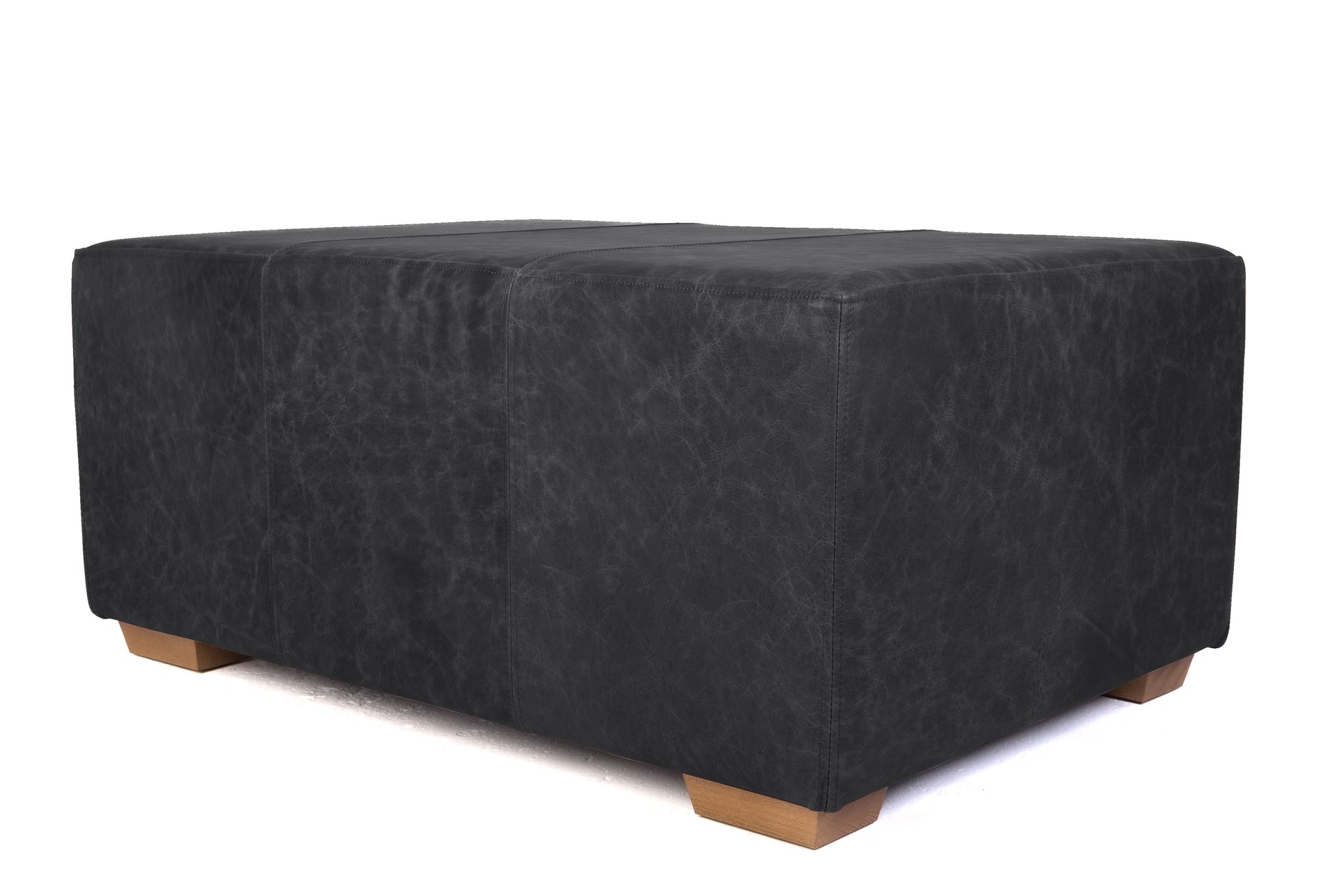 Old Boot Sofas Big One Footstool Footstool Hobnail Leather Graphite