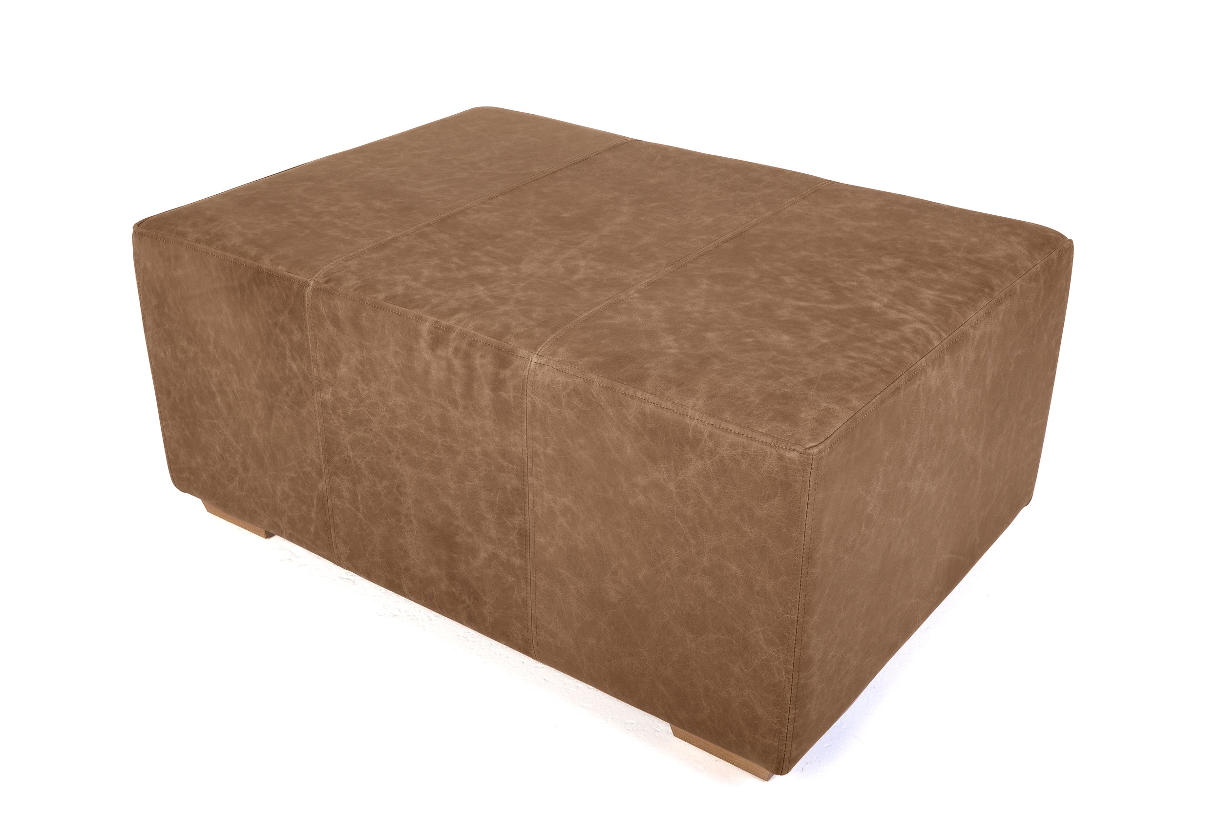 Old Boot Sofas Big One Footstool 100 X 70 X 45Cm Footstool in Vintage Leather Tan