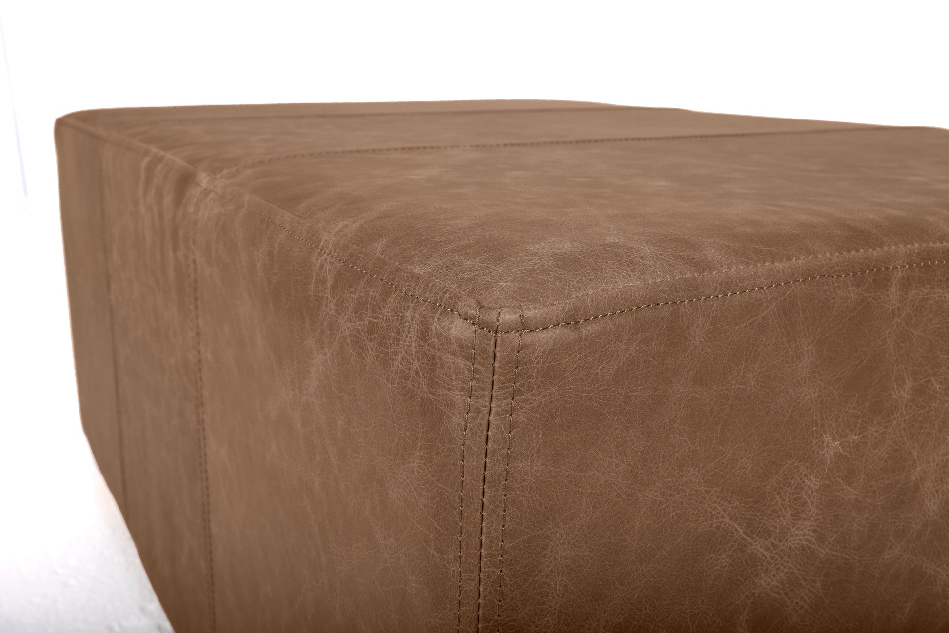 Old Boot Sofas Big One Footstool 100 X 70 X 45Cm Footstool in Vintage Leather Tan