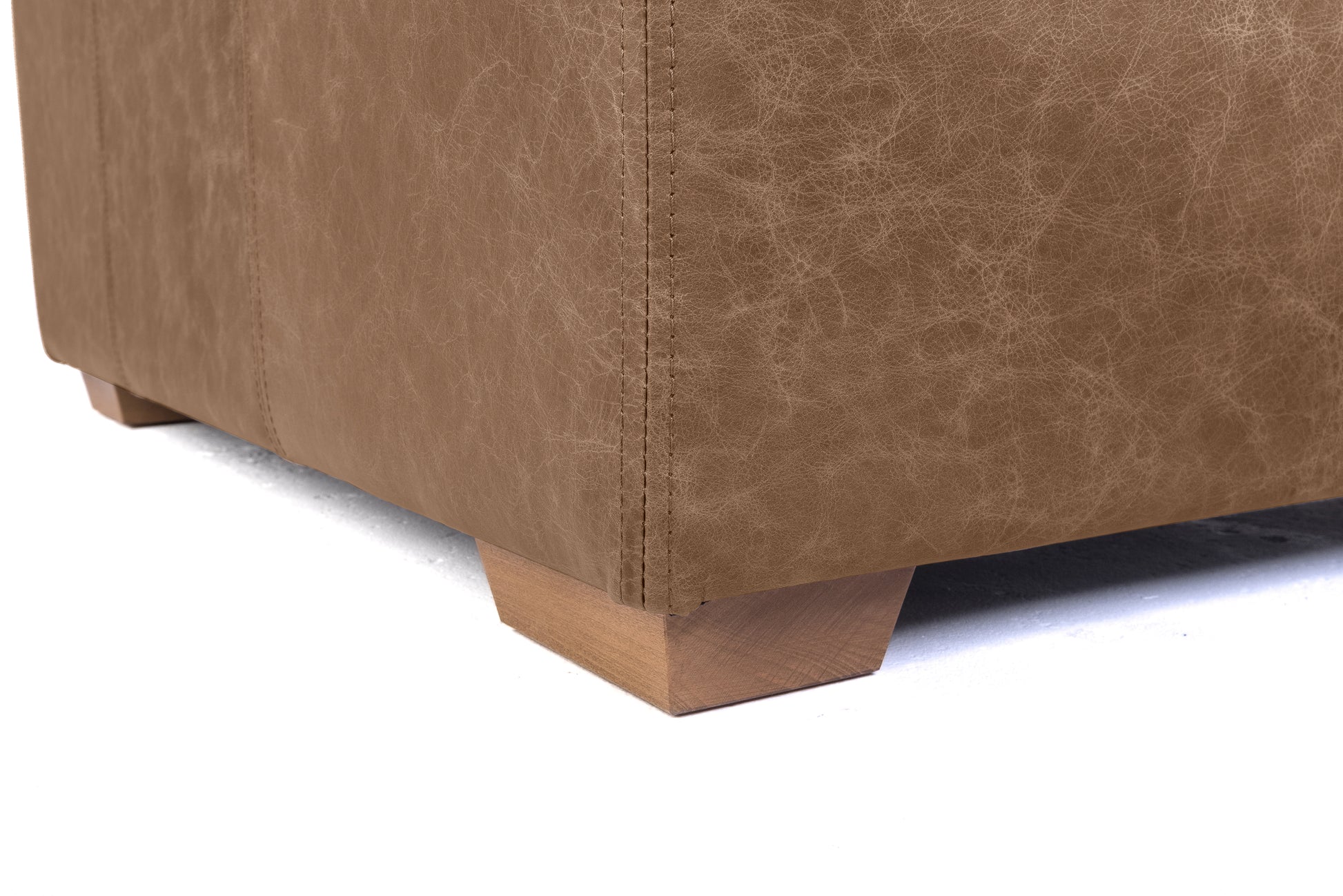 Old Boot Sofas Big One Footstool 100 X 70 X 45Cm Footstool in Vintage Leather Tan