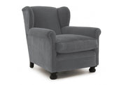 Old Boot Sofas Bookworm Armchair in Aged Velvet Ash