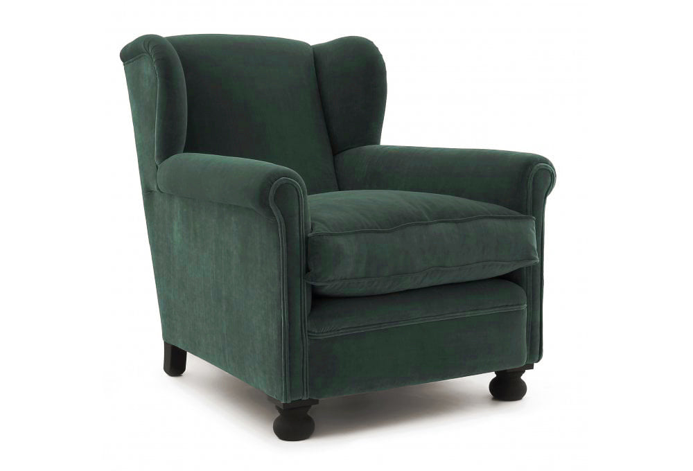 Old Boot Sofas Bookworm Armchair Aged Velvet Emerald