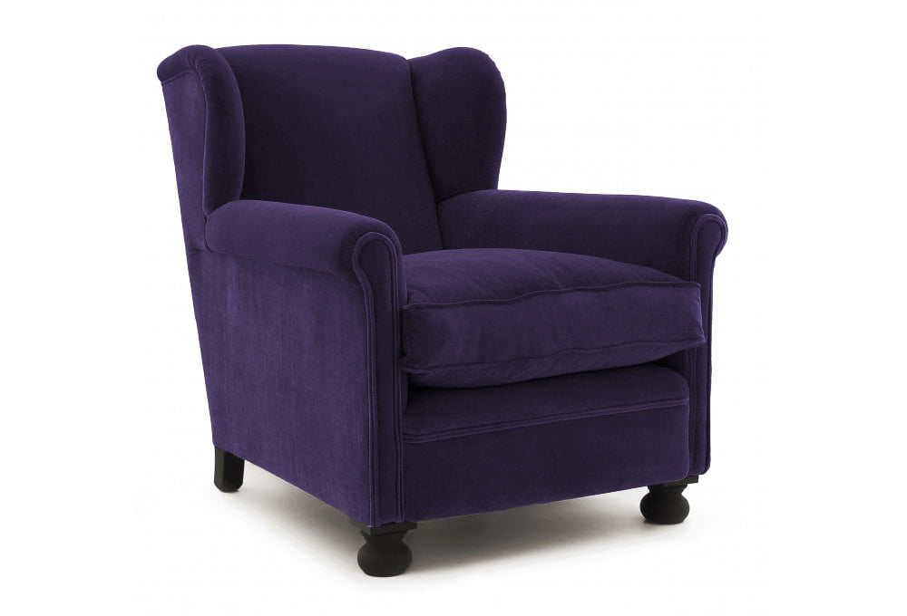 Old Boot Sofas Bookworm Armchair Aged Velvet Indigo