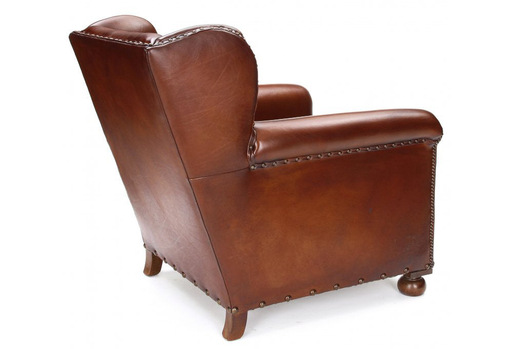Old Boot Sofas Bookworm Armchair in Original Leather Chocolate