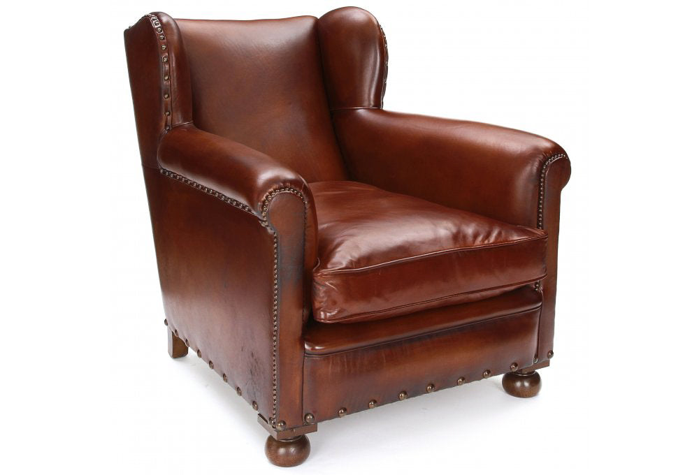 Old Boot Sofas Bookworm Armchair Original Leather Chocolate