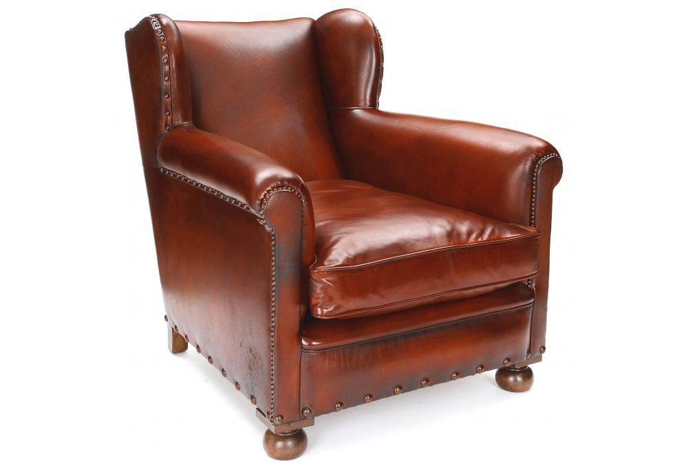 Old Boot Sofas Bookworm Armchair Original Leather Chestnut