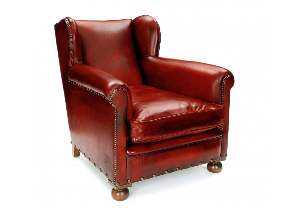 Old Boot Sofas Bookworm Armchair Original Leather Red